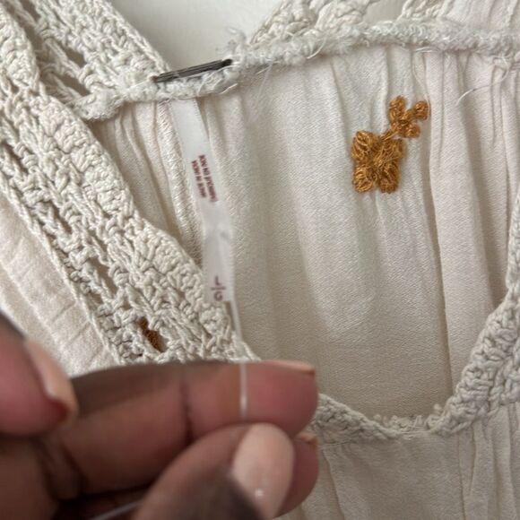 Free People Lavender Fields Midi Dress L (gold & cream) - Picture 7 of 7